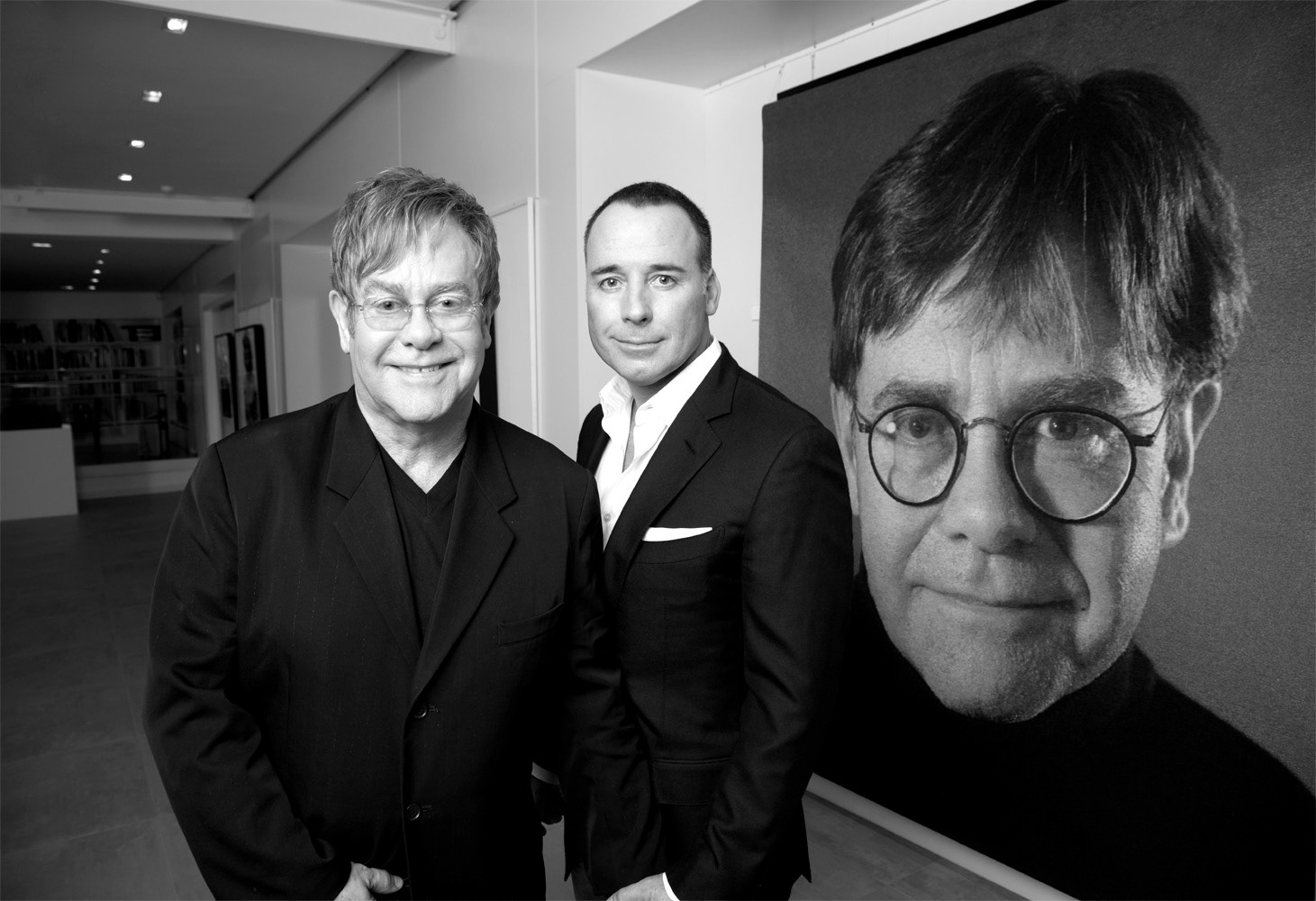 sir elton john & david furnish at their home in windsor