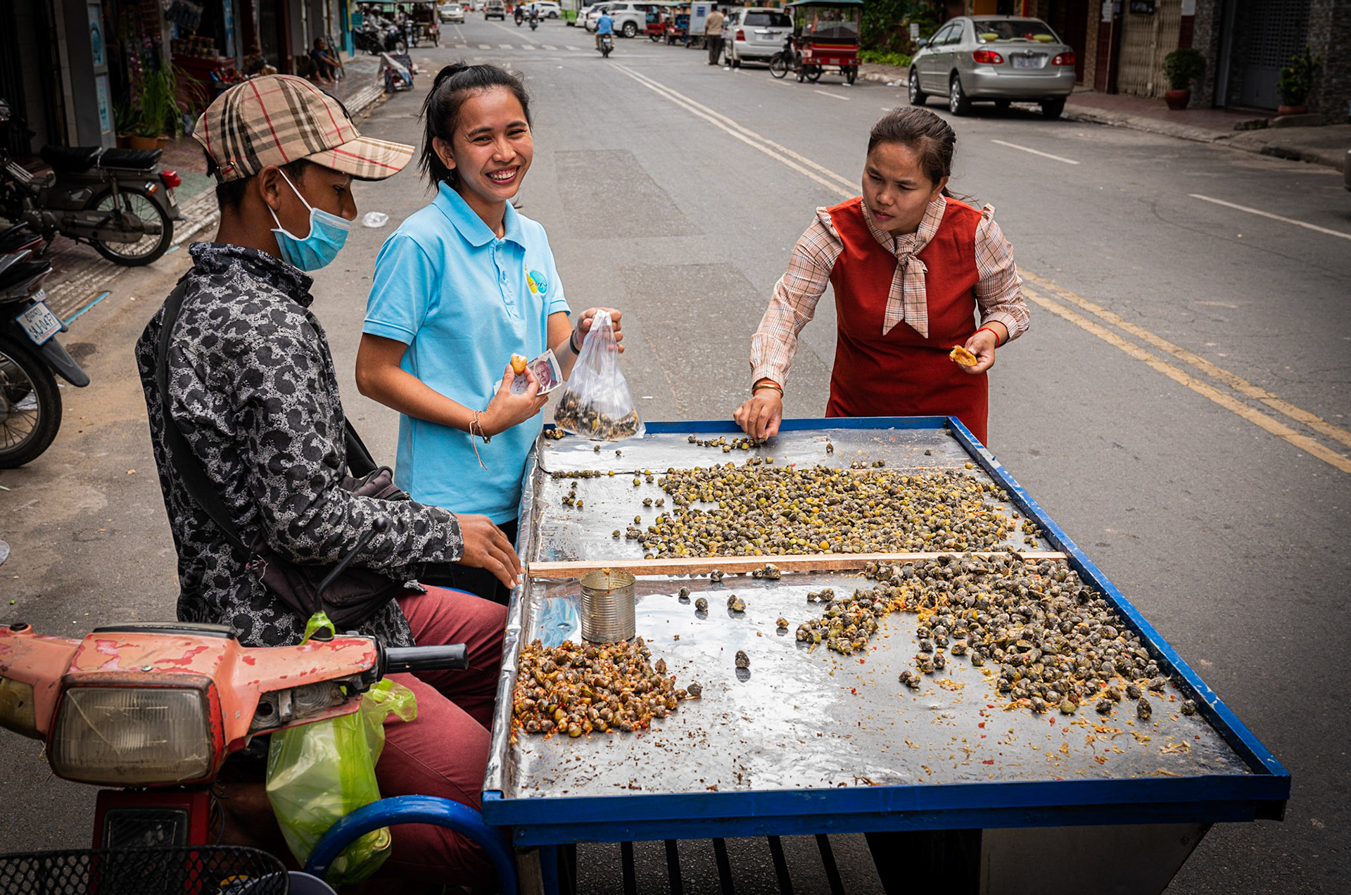 Snail snacks (in Phnom Penh, Cambodia)