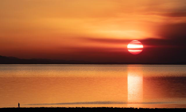 Sunset over Salt Lake, Utah