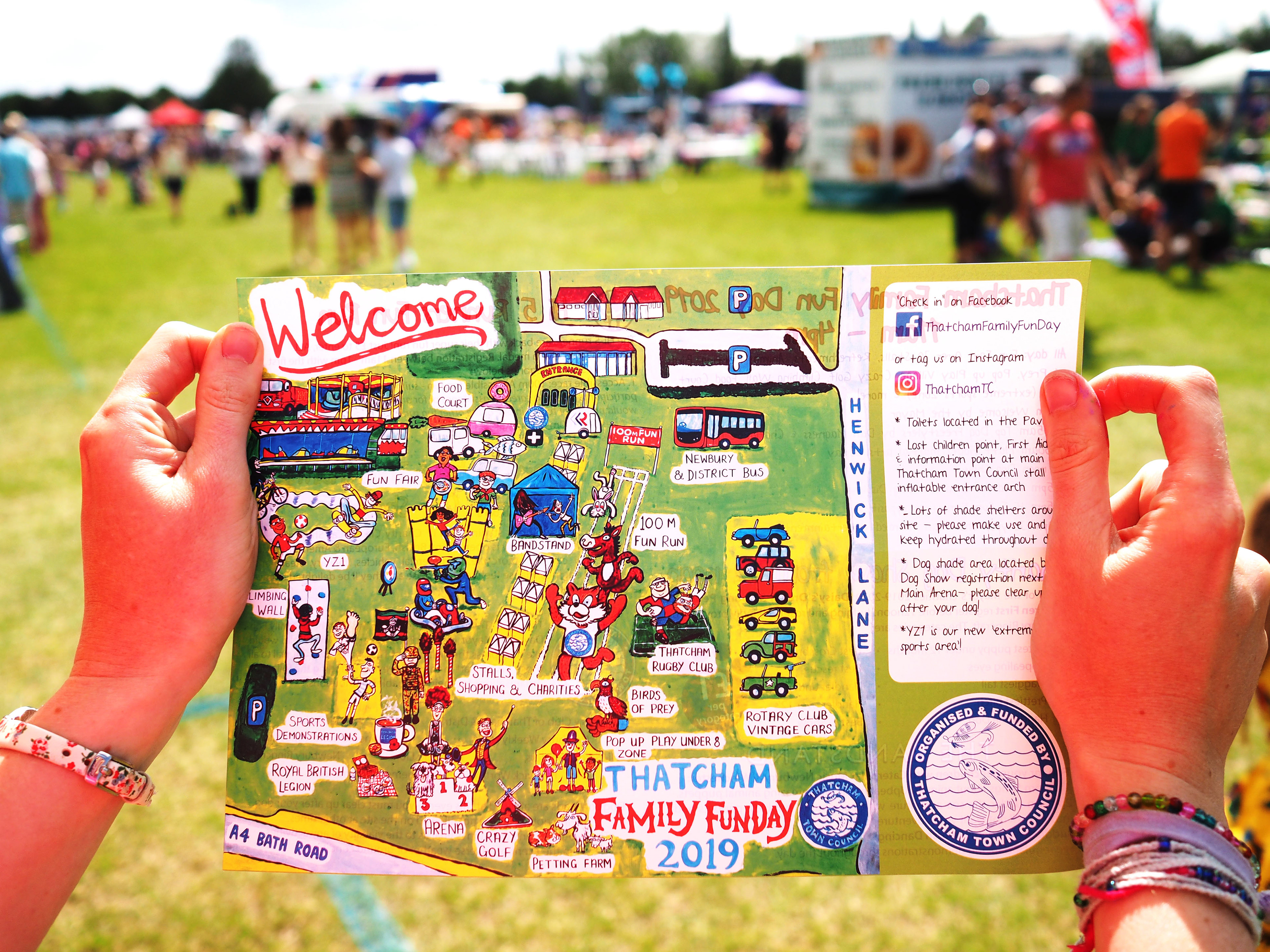 Hand painted illustrated map for a festival