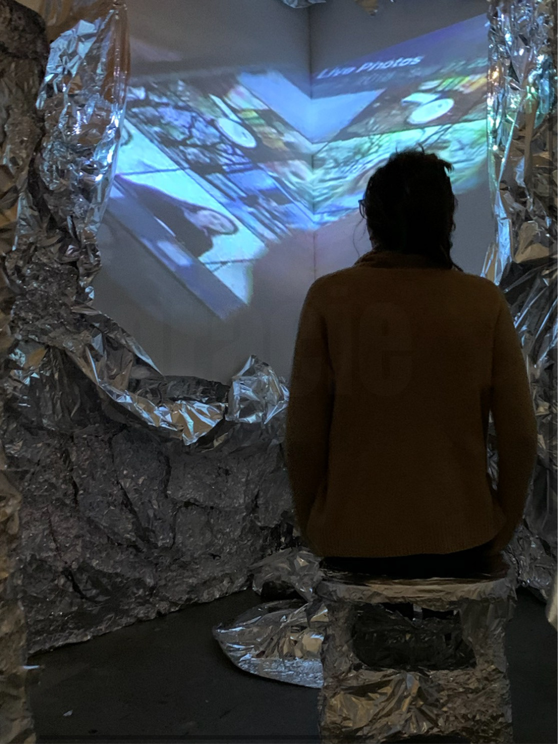 Aluminum Foil, Chair, Projection, Sounds from the app TikTok  ©2019 