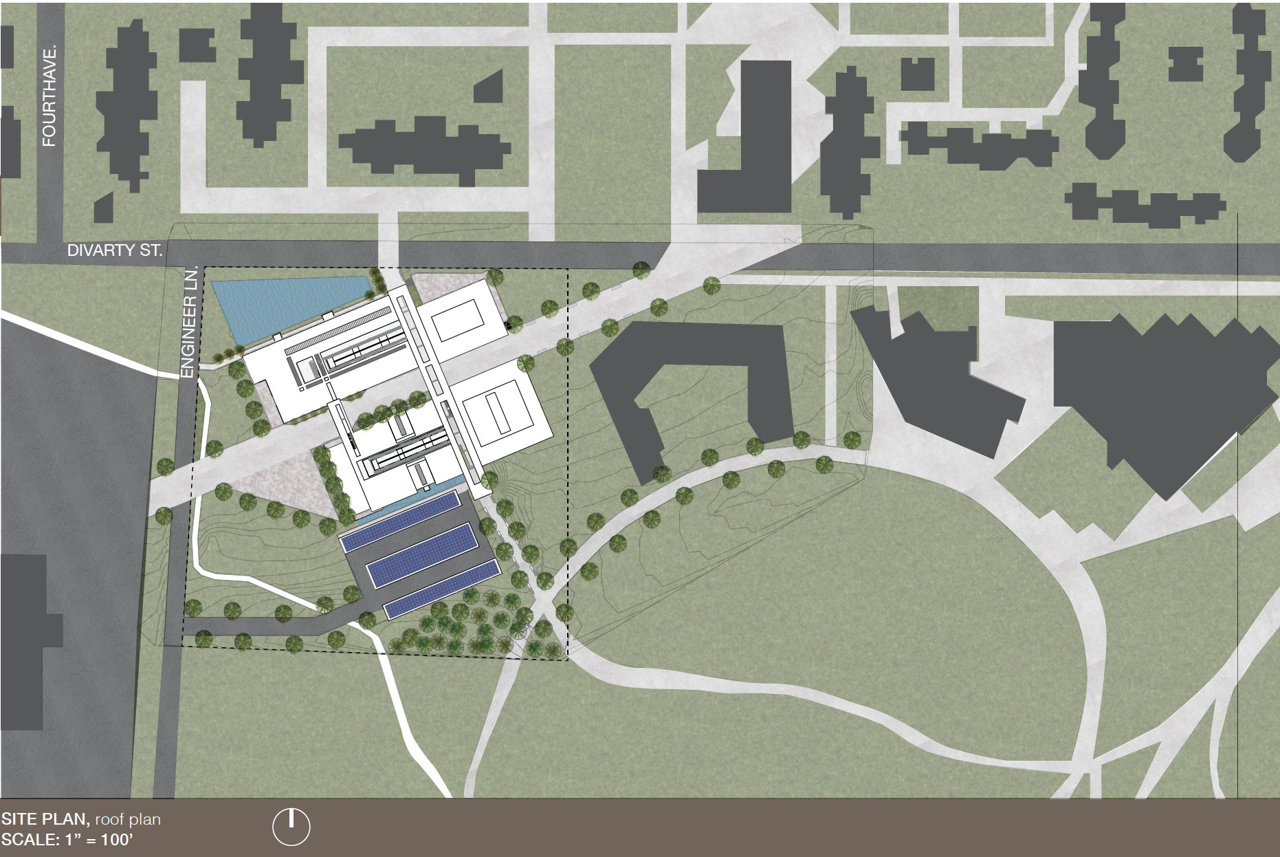 Site Plan over Campus Masterplan