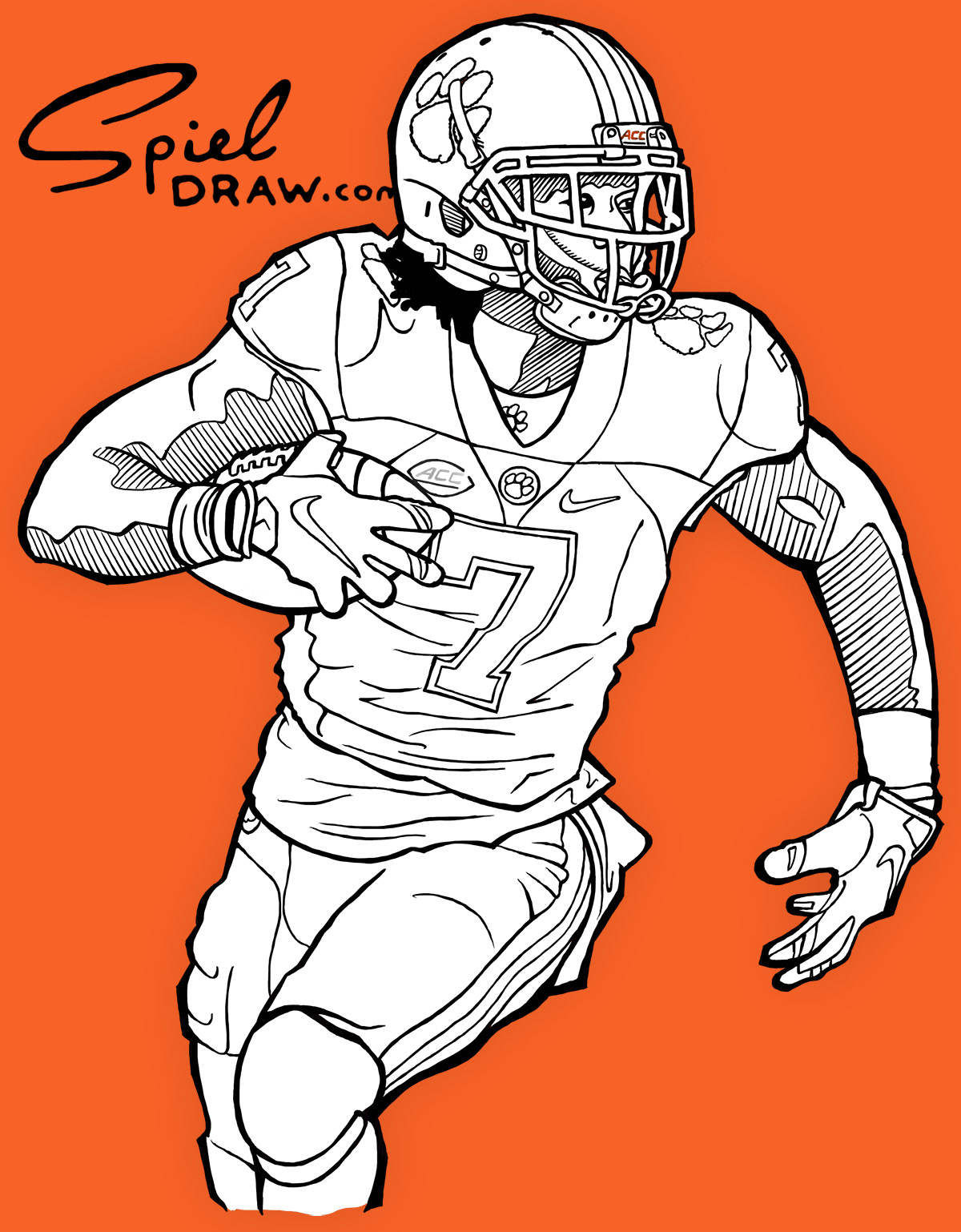 Wide Receiver Football Player Coloring Pages