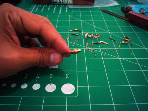 Banana tree leaf, made out of thin brass sheet. 