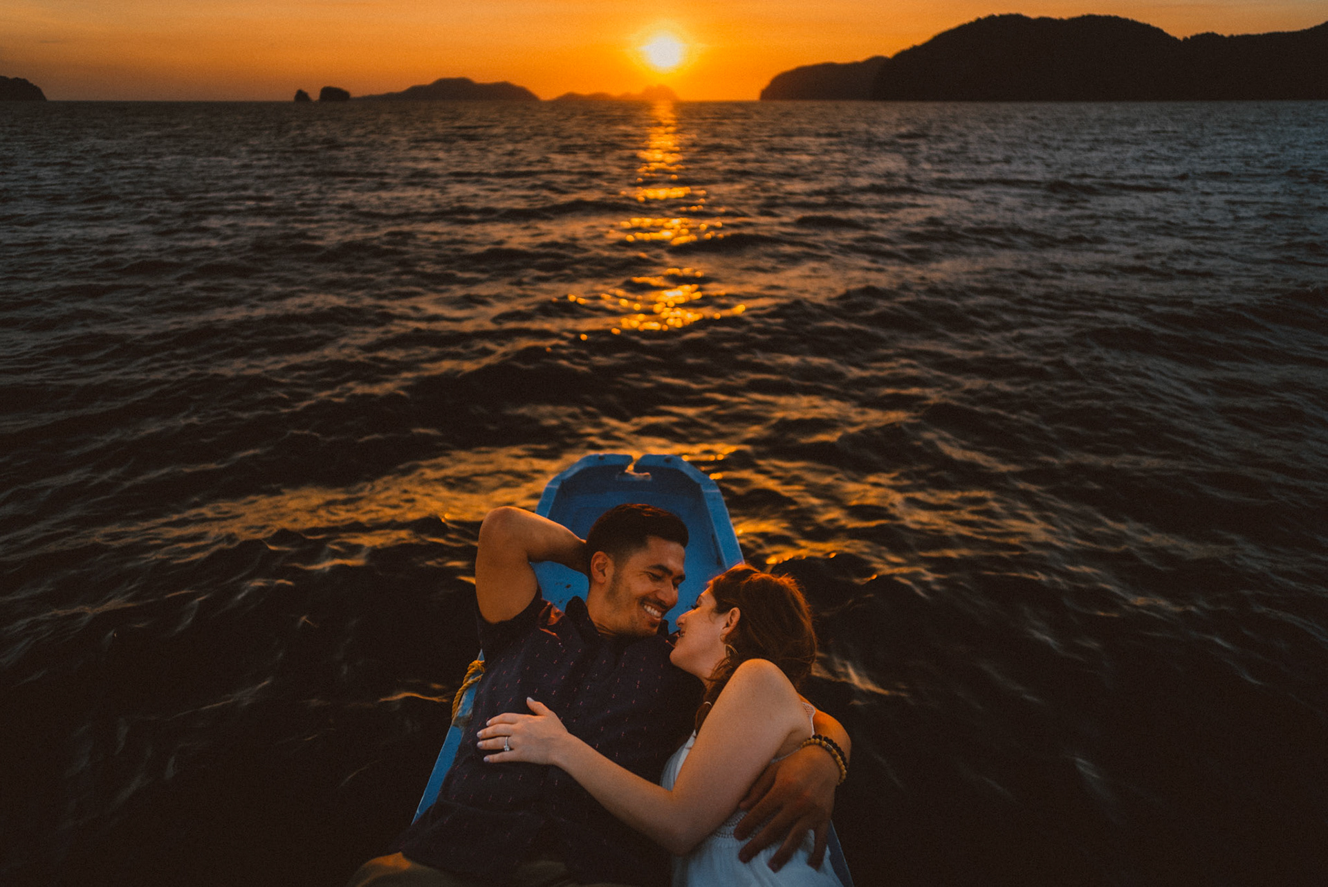 A sunset cruise with the couple in Bacuit Bay, from Peter &amp; Alexis' adventure pre wedding in El Nido, Palawan, Philippines, Southeast Asia, April 2018, Sony A7SII