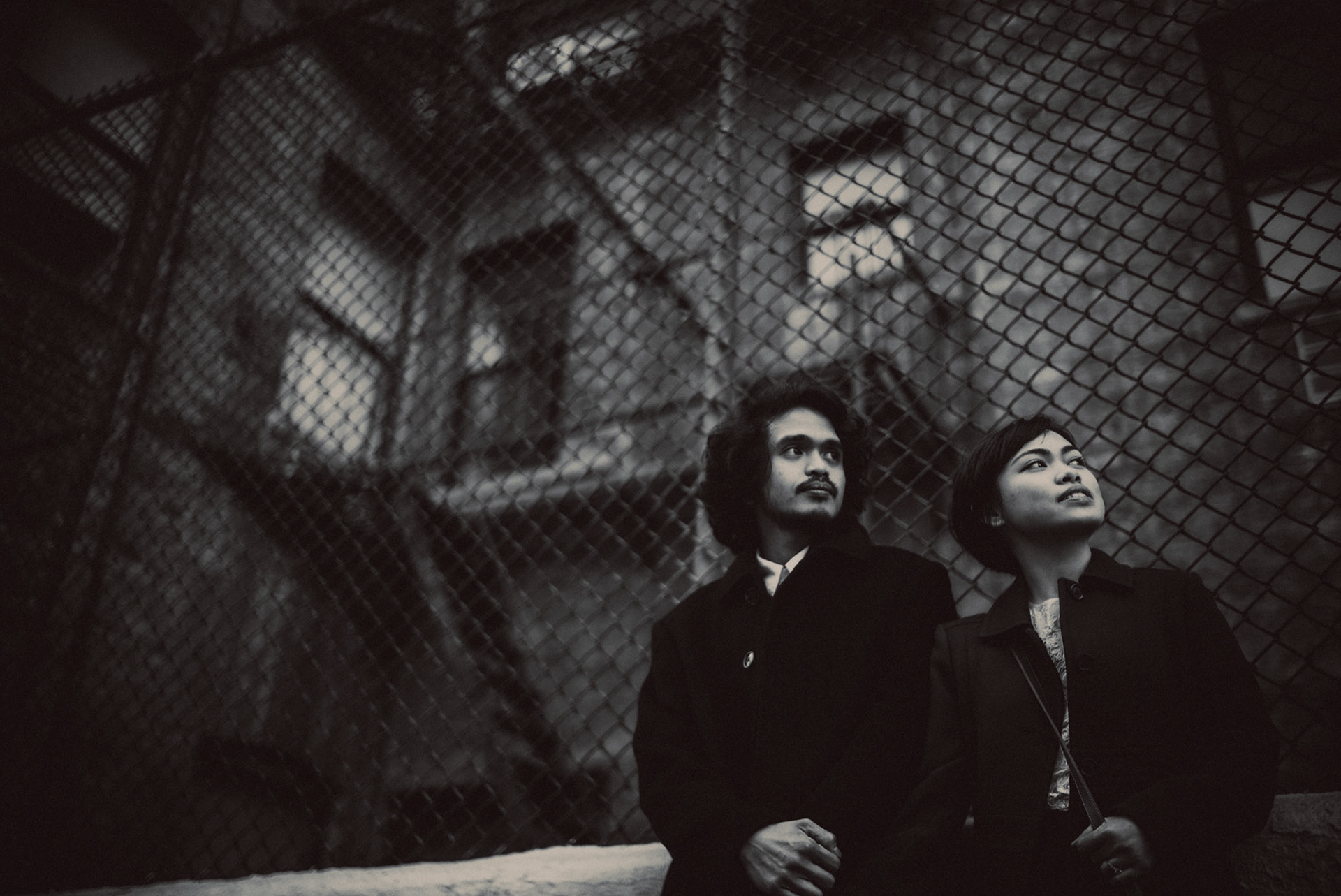 In black and white, from AC &amp; Winona's casual and chill engagement shoot in Manhattan, New York City, USA, December 2017, Leica M.