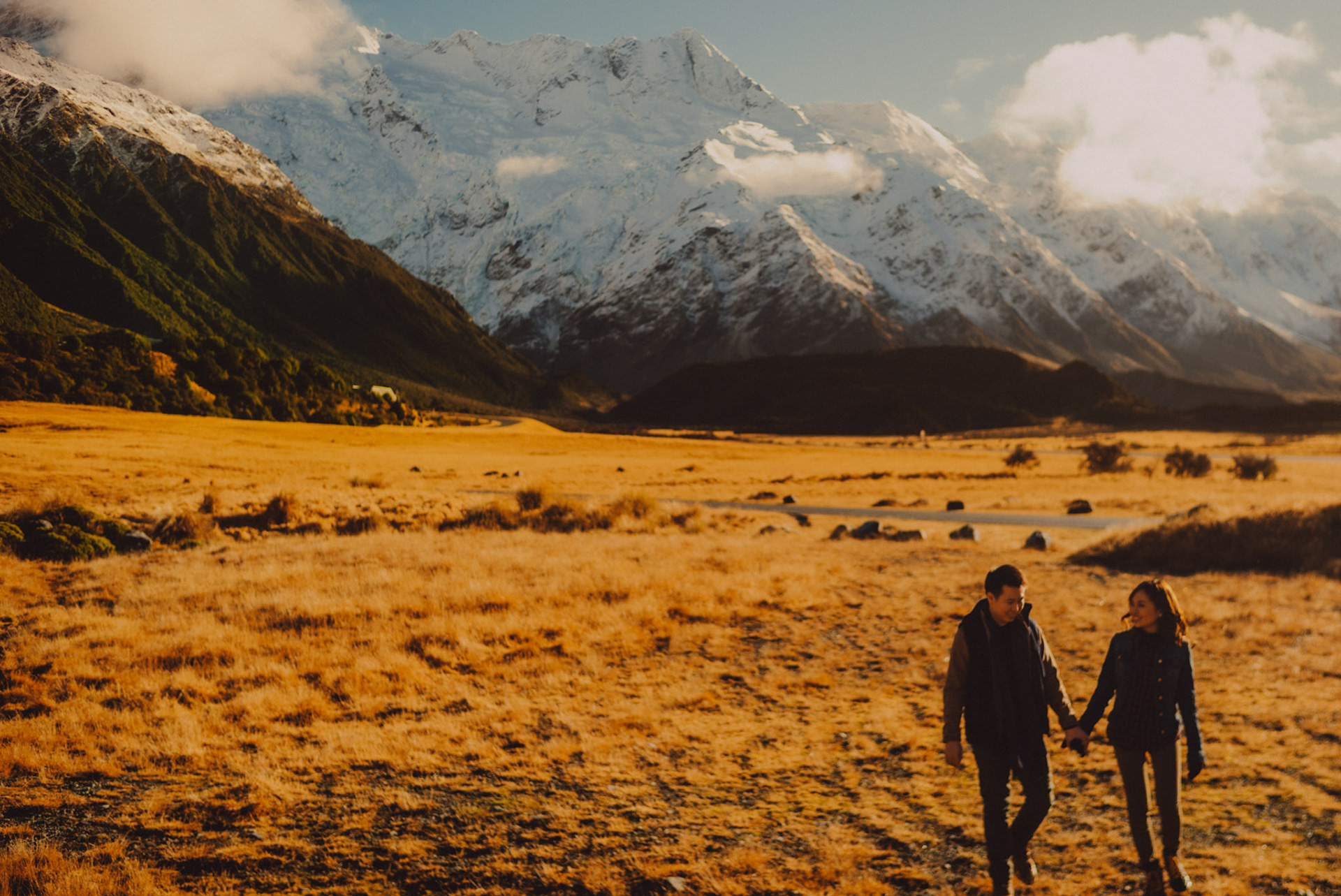 Couple portraits in Aoraki Mount Cook National Park, New Zealand, June 2017, Leica M.