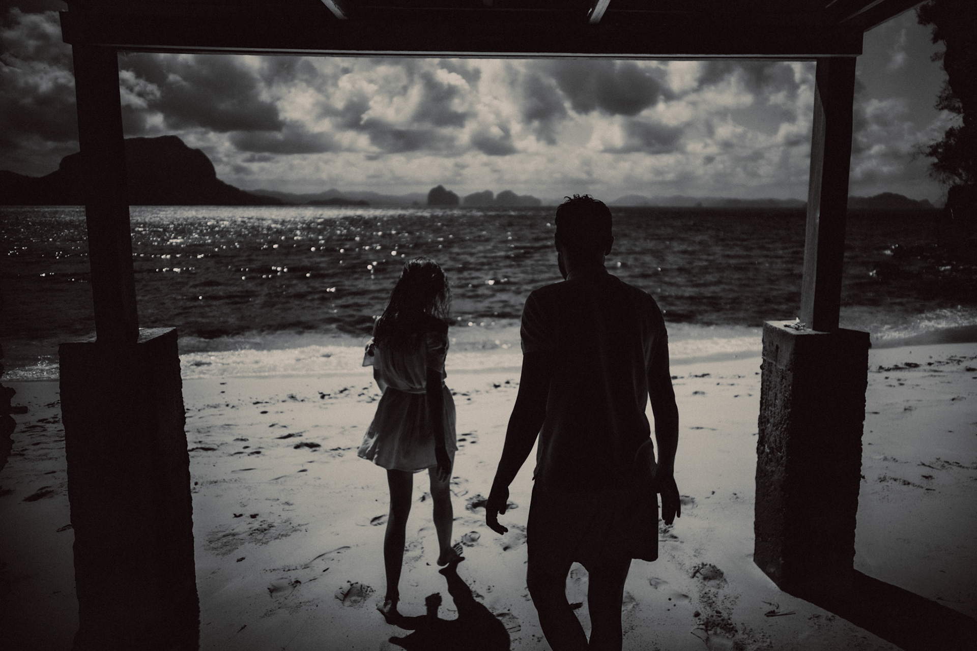 Under a derelict native hut in Kalayaan Beach, El Nido, Palawan, Philippines, Southeast Asia, February 2019, Sony A7III.