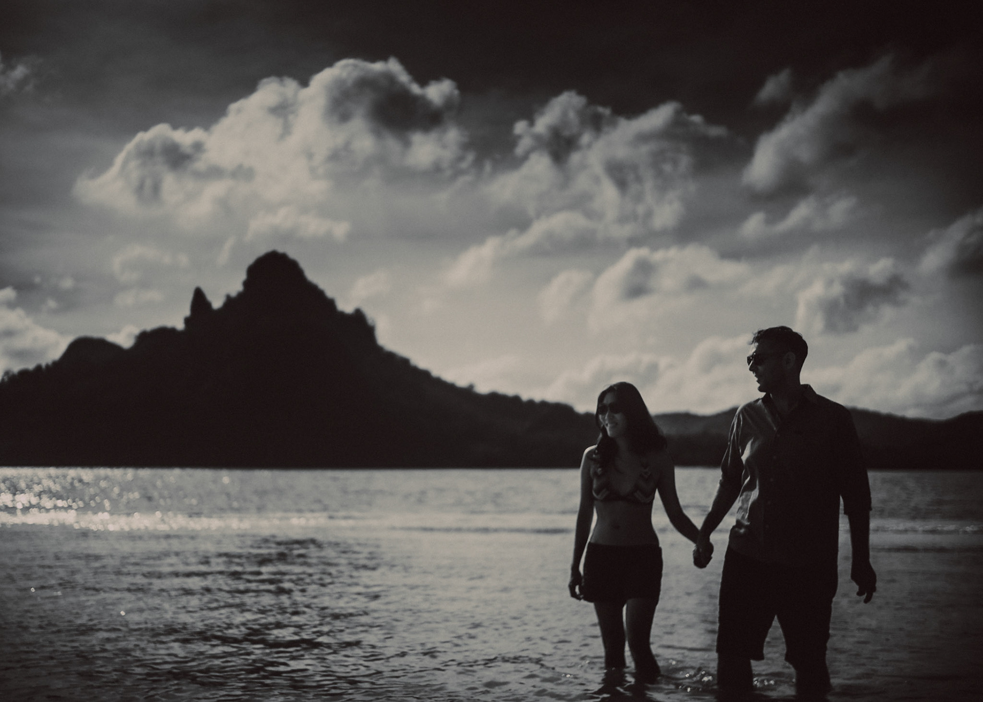 An engagement session in Snake Island with mainland Palawan in the backgroundEl Nido, Palawan, Philippines, Southeast Asia, January 2017, Leica M