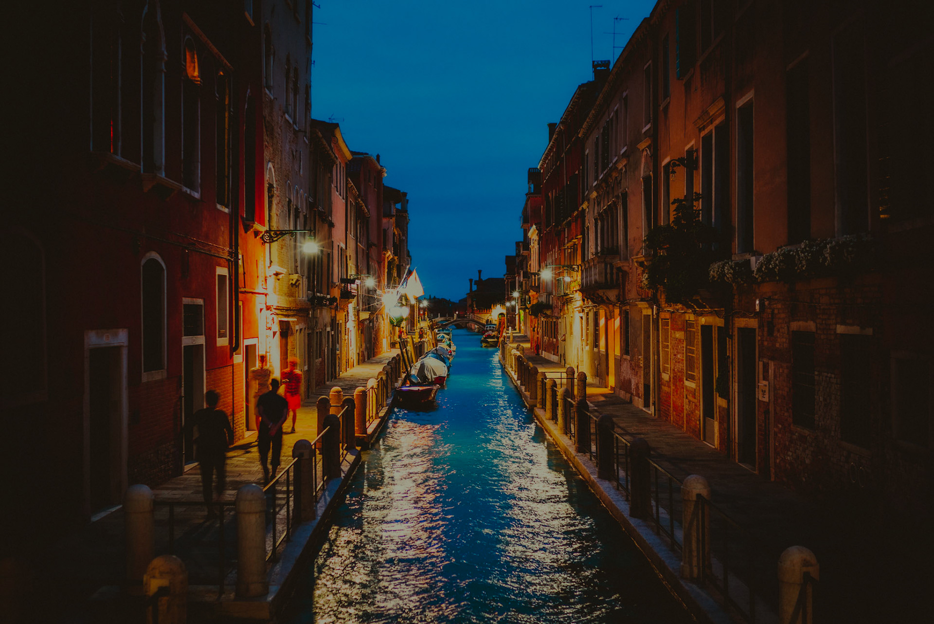 Rio de la Fornace canal at night, Academia, Venice, Italy, July 2015, Leica M.