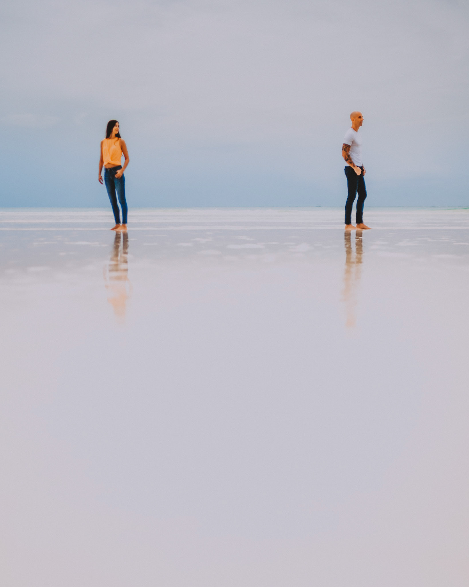 An artsy, chill and minimalist couple shoot at White Beach Station 1, in front of Discovery Shores, Boracay, Philippines, Southeast Asia, December 2018, Sony A7III.
