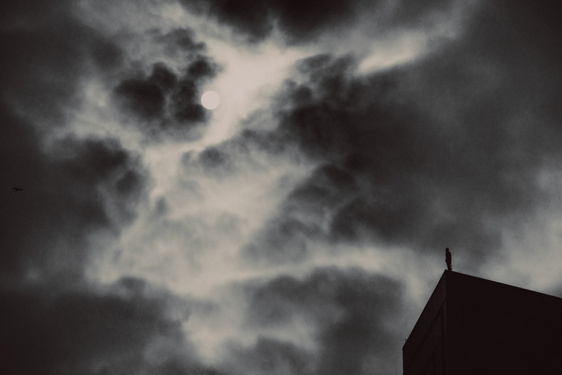 Public art installation Event Horizon by UK artist Antony Gormley, Central, Hong Kong, January 2016, Sony A7RII.