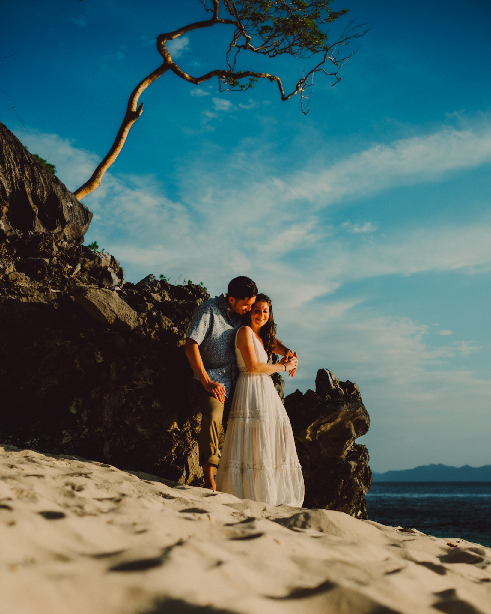 Chill couple portraits in Ipil Beach, from Peter &amp; Alexis' adventure engagement in El Nido, Palawan, Philippines, Southeast Asia, April 2018, Fuji XH1
