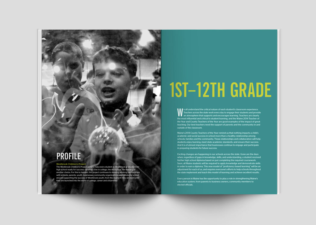Publication spread design created by Artist and Graphic Designer Brett Davis, based in Toronto, Ontario.