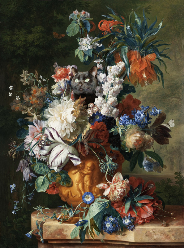 Gus & "Bouquet of Flowers in an Urn" (1724) by Jan van Huysum