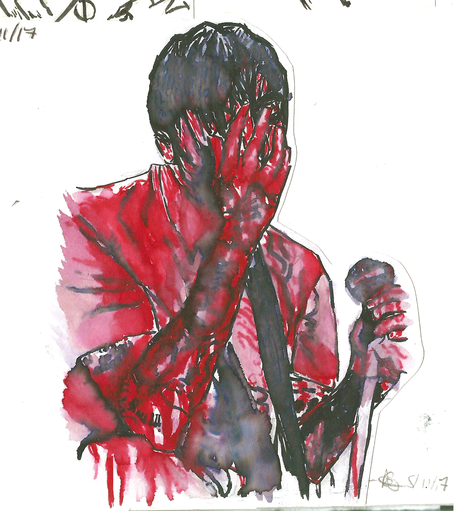 Frank Iero (Pen & Water Spillage)