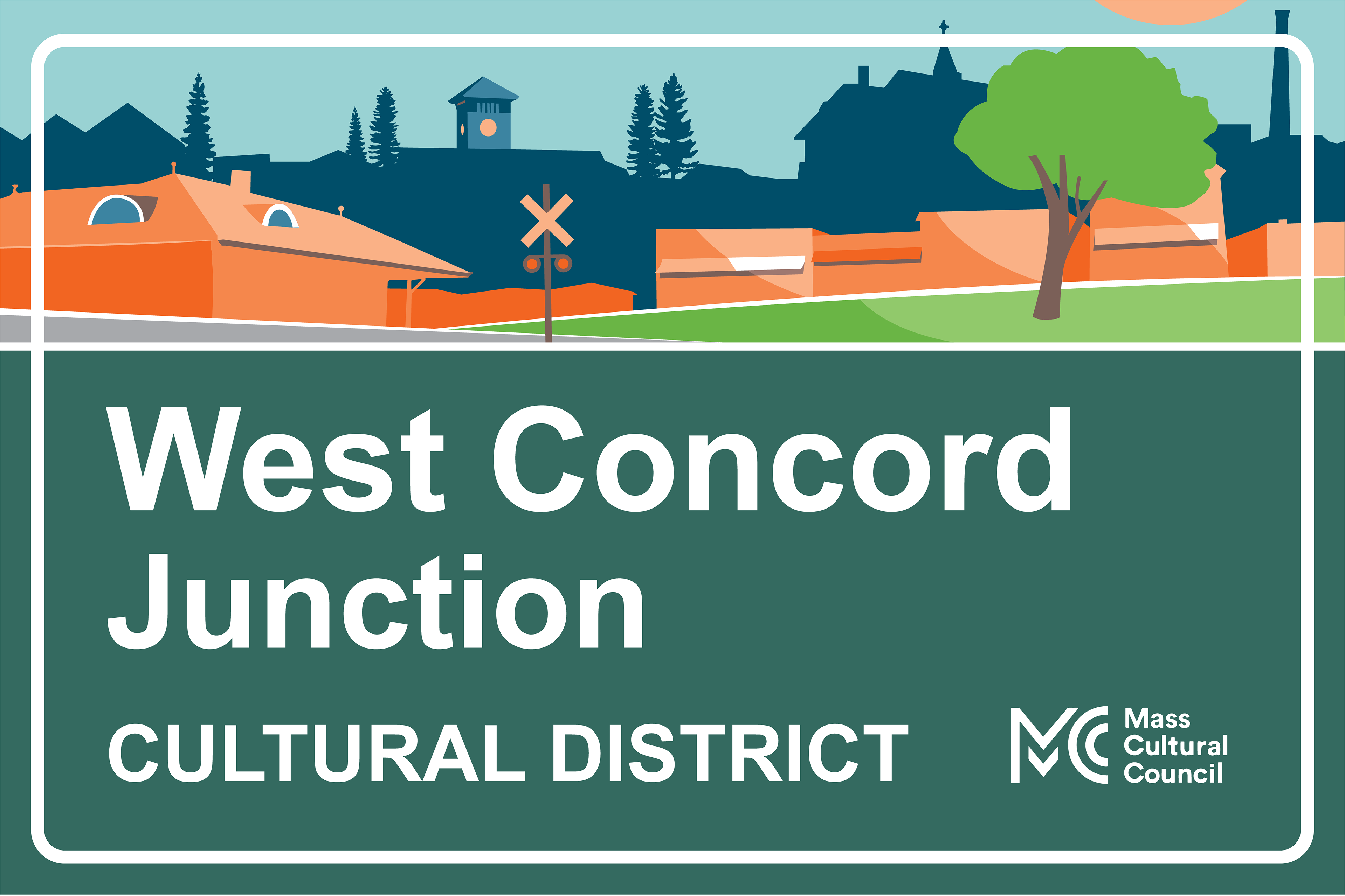 Final approved wayfinding branding for the newly awarded West Concord cultural district