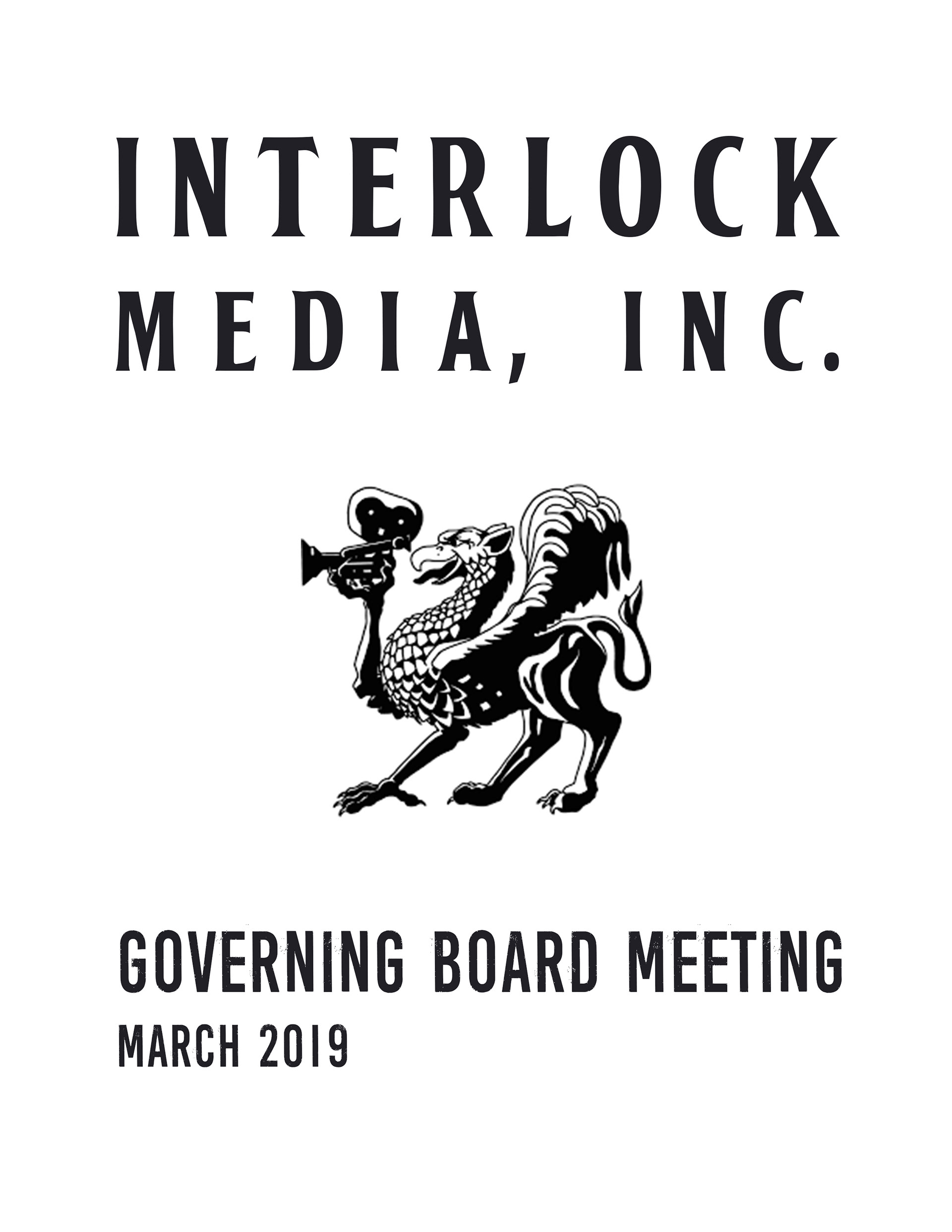 Front cover design for the Interlock Media board meeting