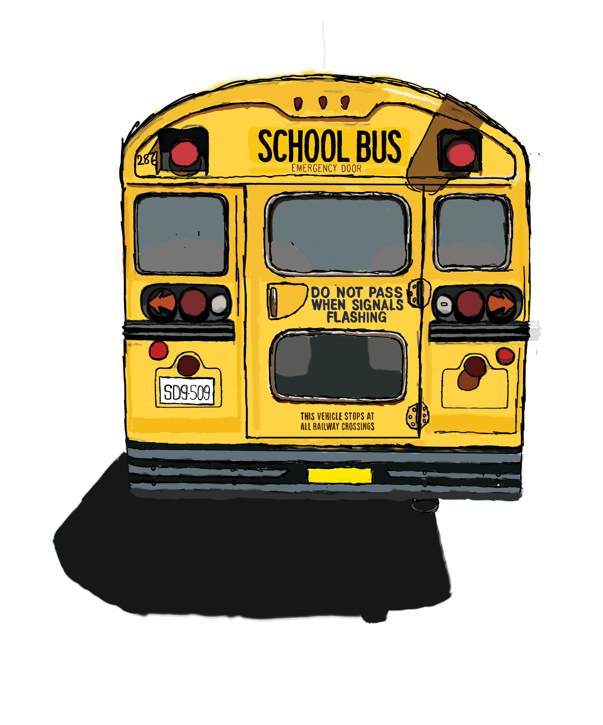 Photoshop painting of bus for Codeswitching documentary poster