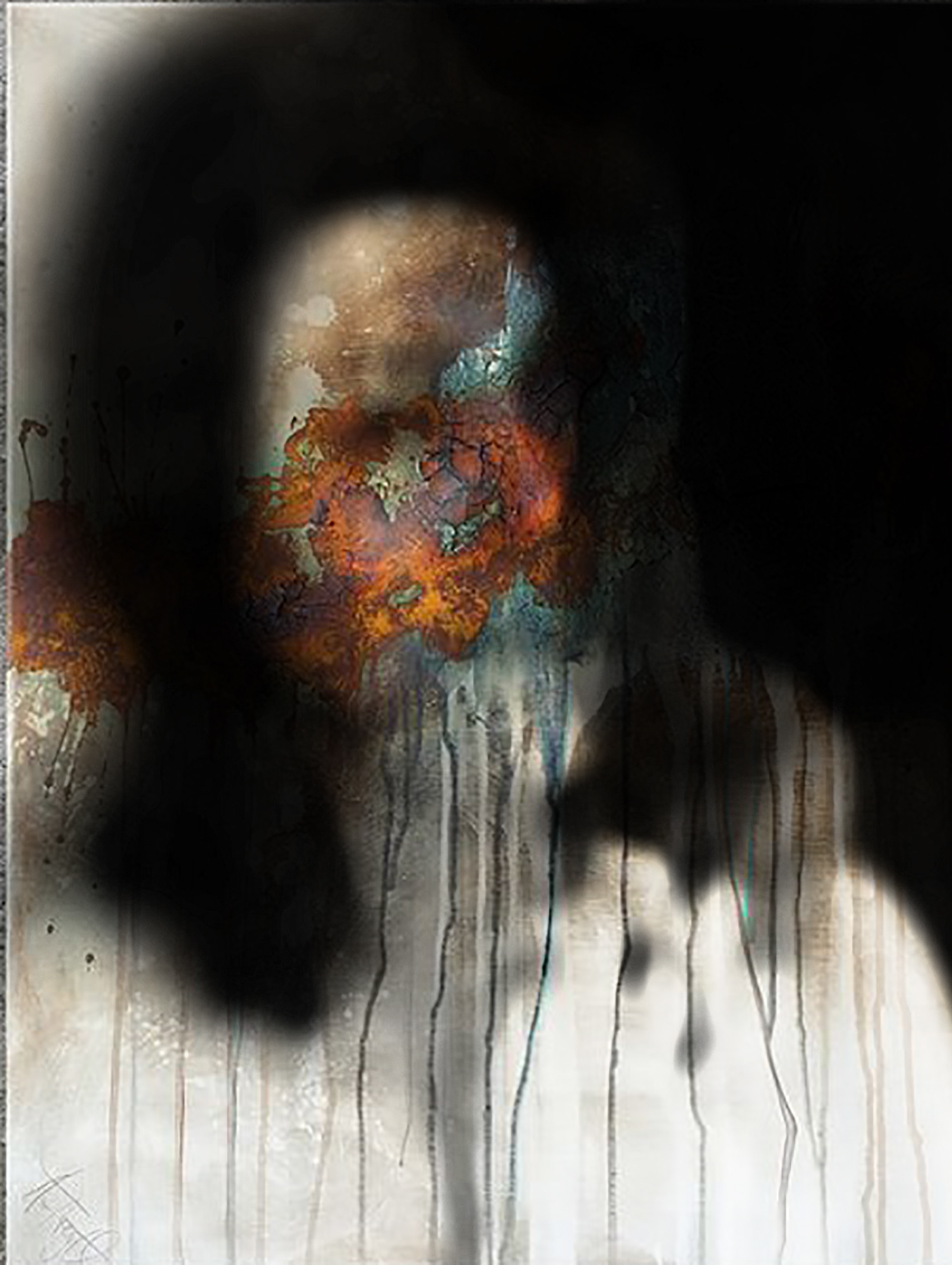 ”Color rain”, 2021, overpainted photography, 60x80cm