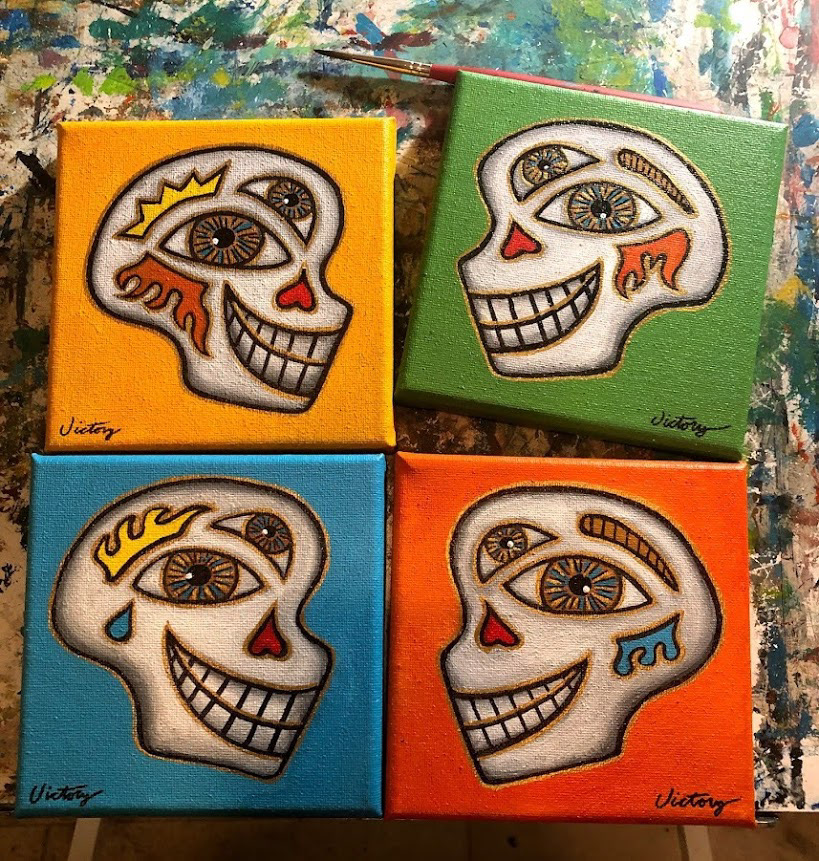 untitled small skulls (5"x 5" each)