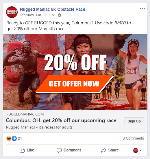 facebook ad mock-up