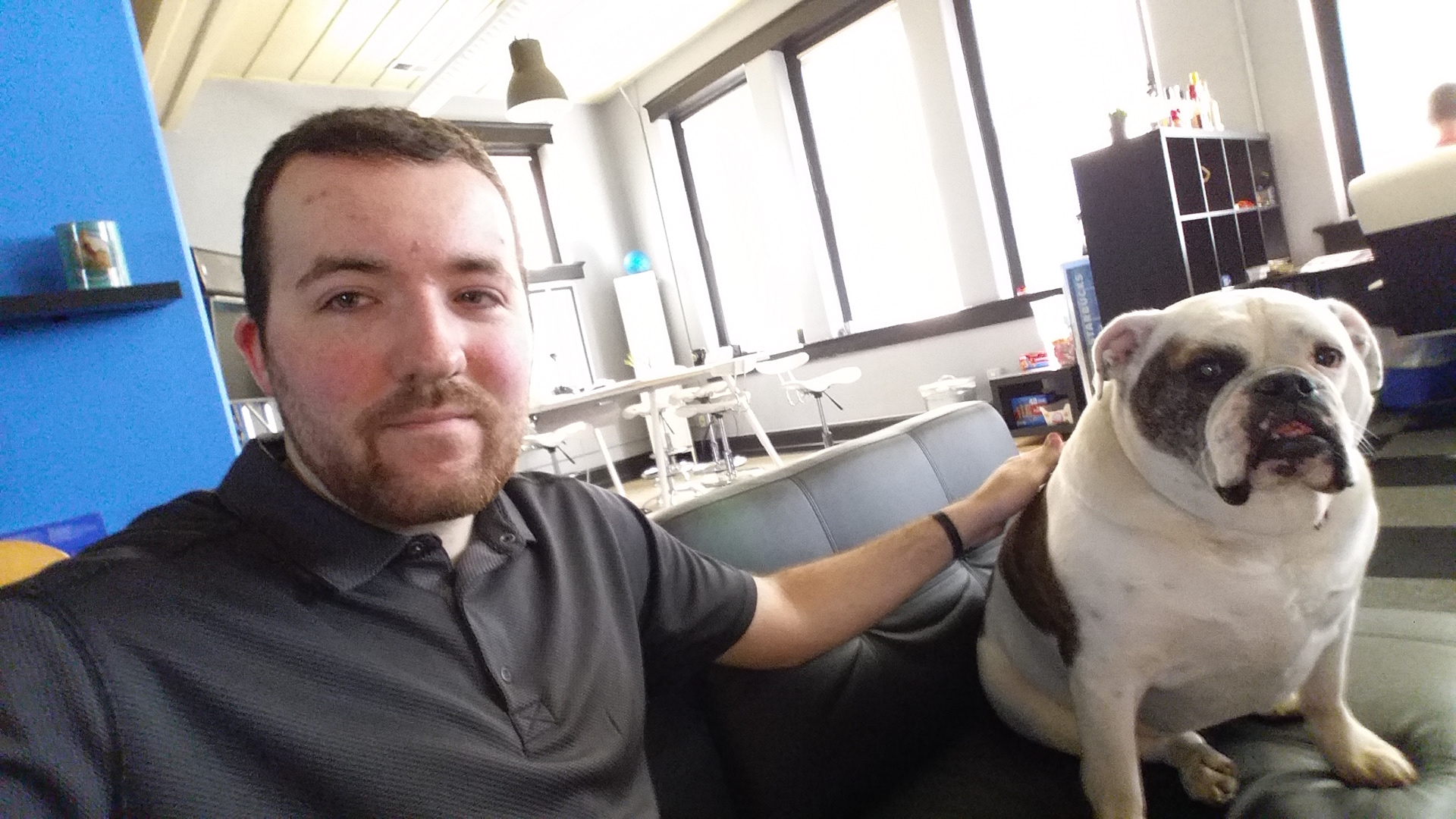 Waiting for my desk to be set up on my first day