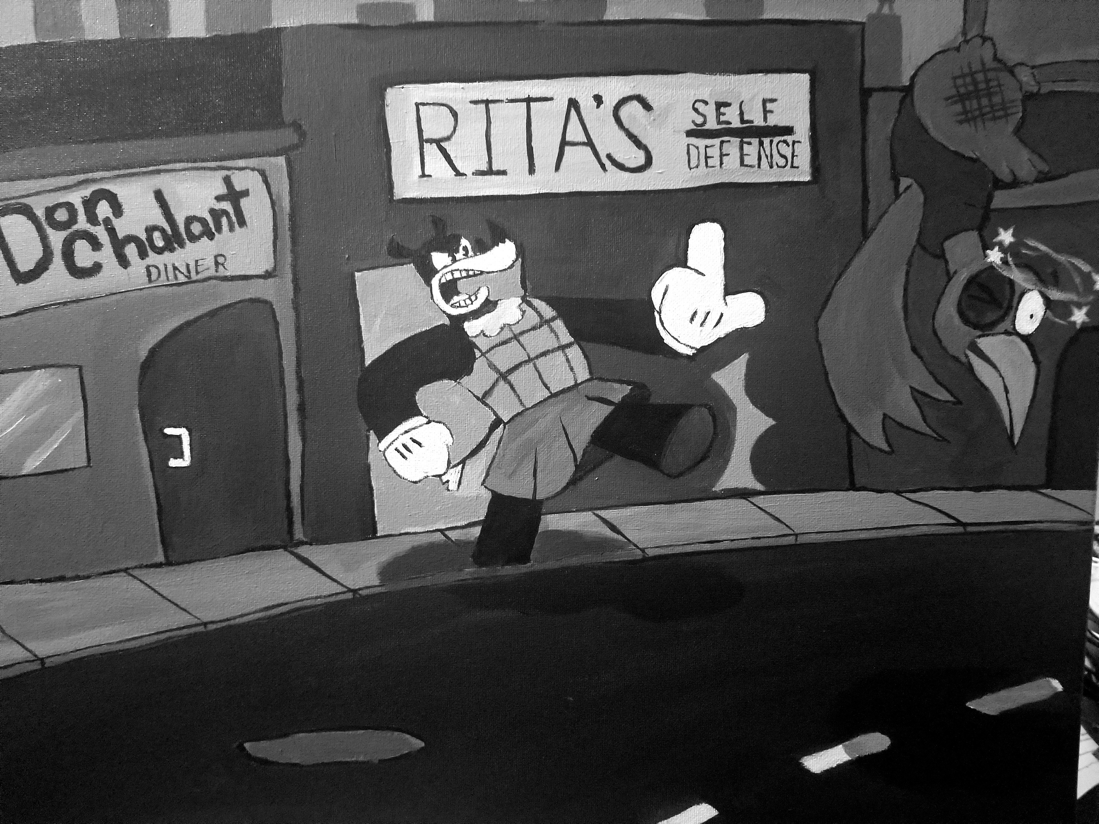 A painting made in my spare time of two of my characters.