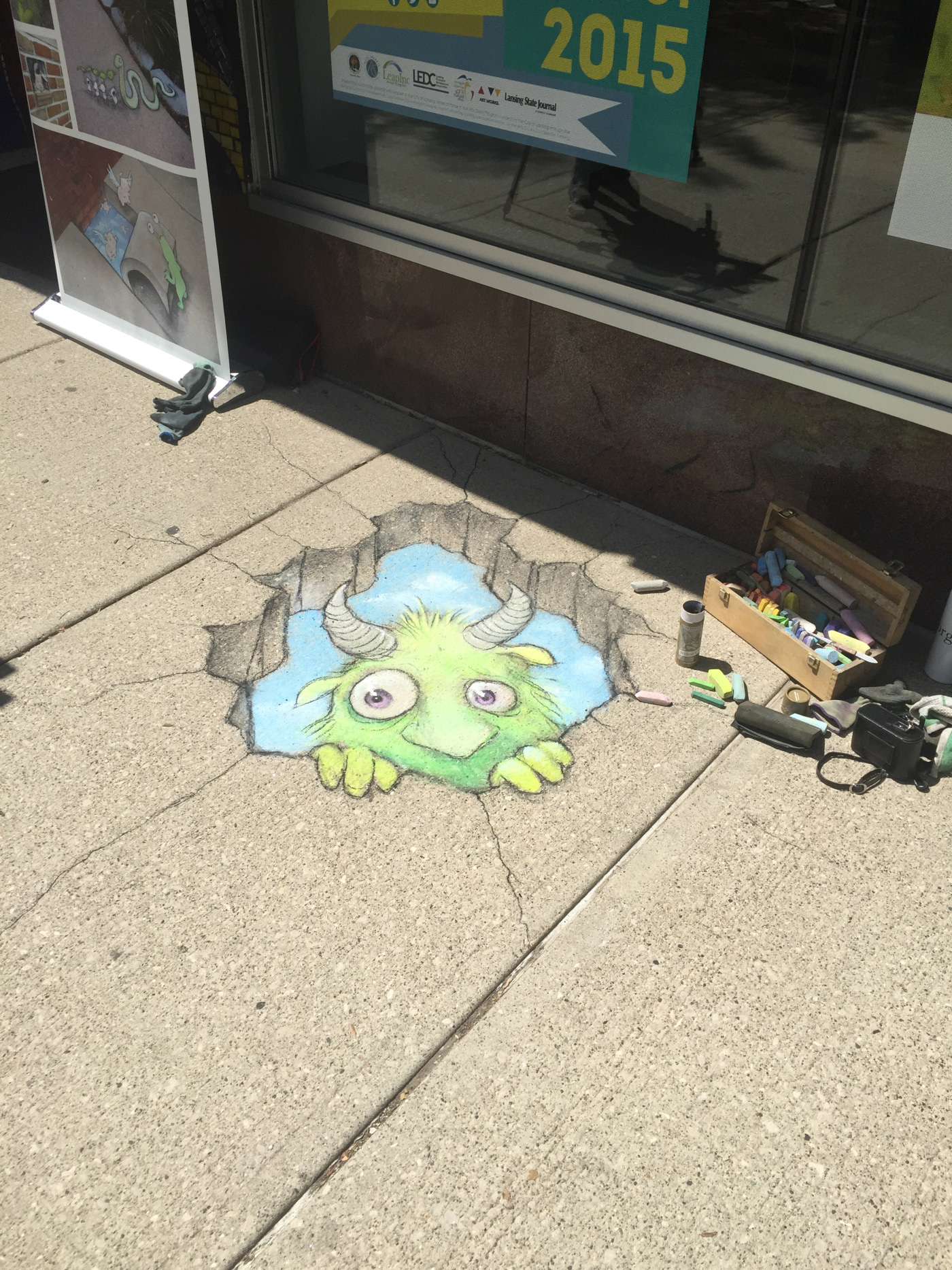 Finished 3D chalk art