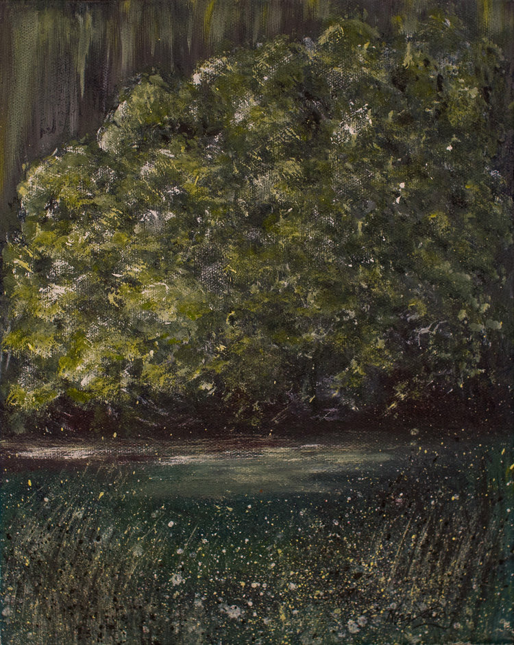 Dordogne Inlet, Dusk - Mixed media on canvas - 30cms x 24cms