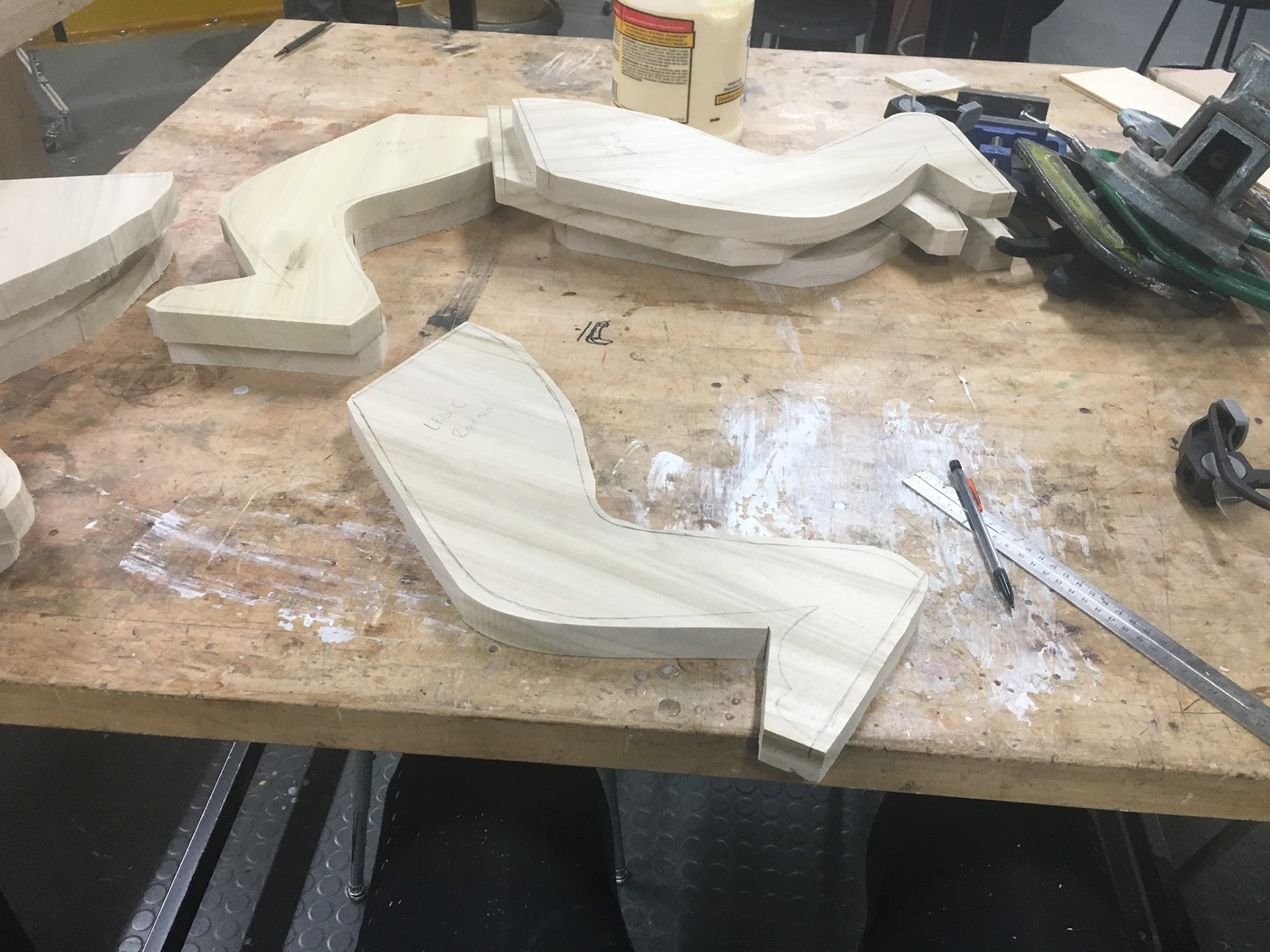 Half legs before CNC