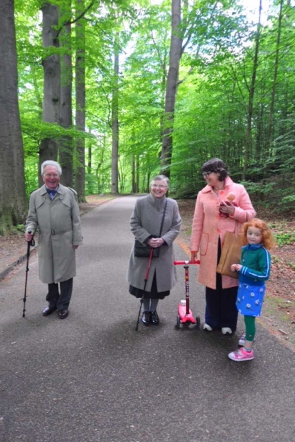 Dirk, Wil, dochter Josefien en kleindochter Meike.