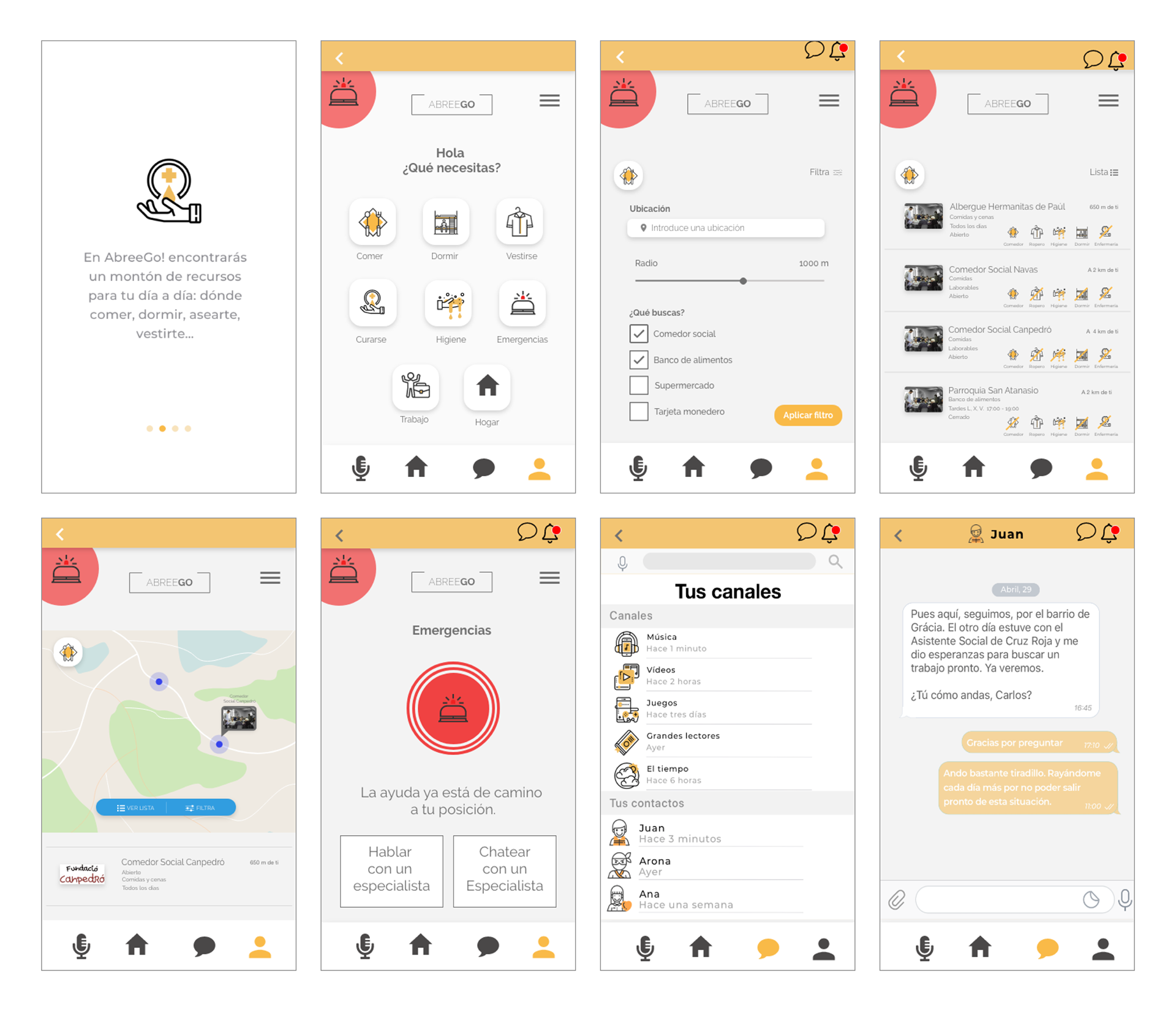 Pantallas WireFrame App