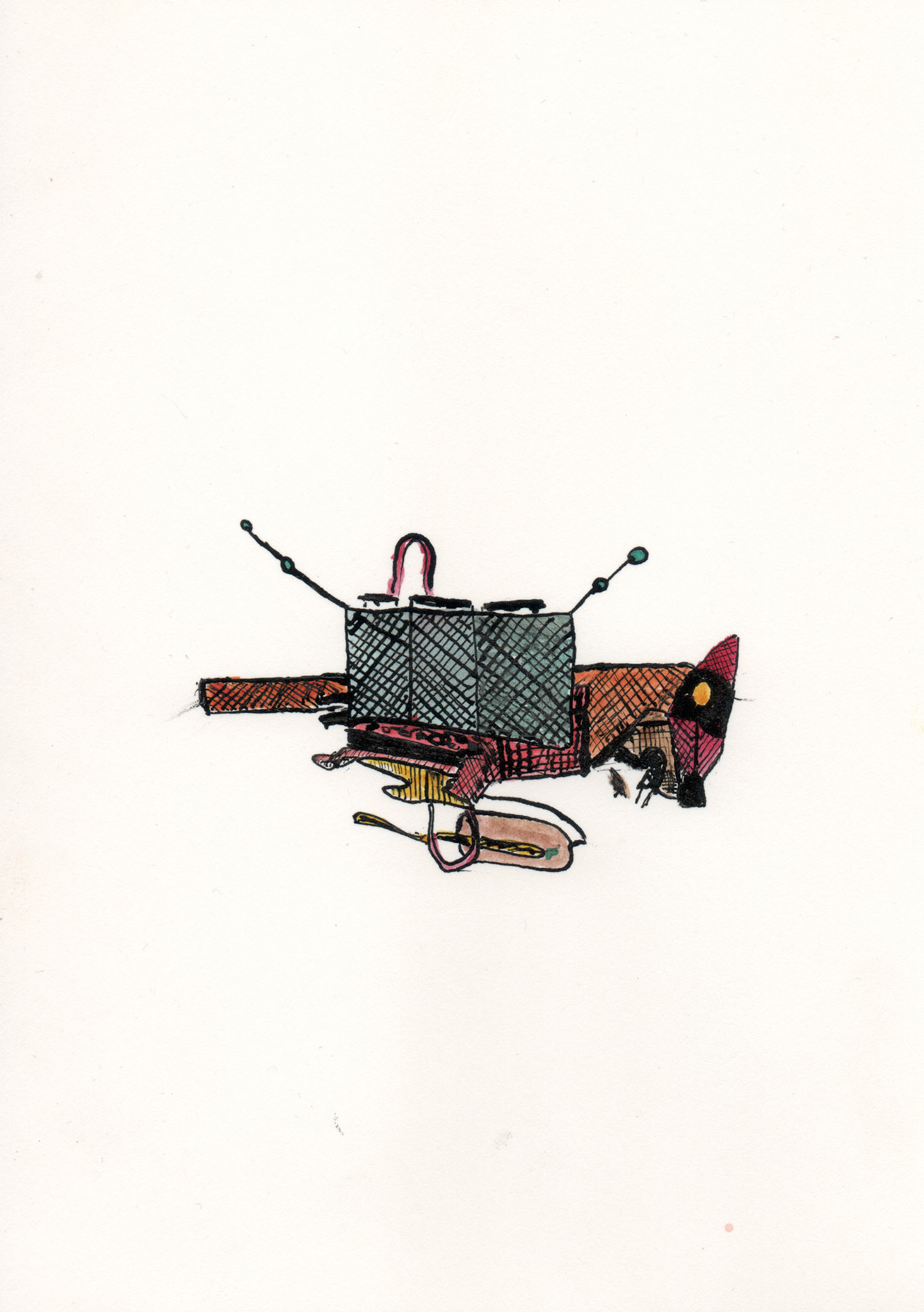 "Radiofox" 2013. Indian ink on paper.