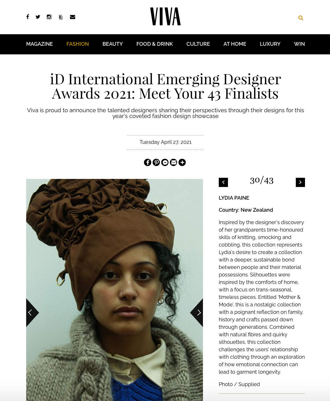Lydia Paine Id International Emerging Design Awards