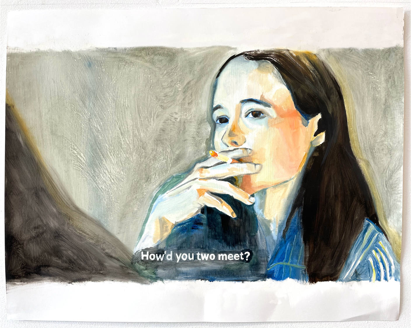 35:52, 2020. Oil on paper, 24" x 19"