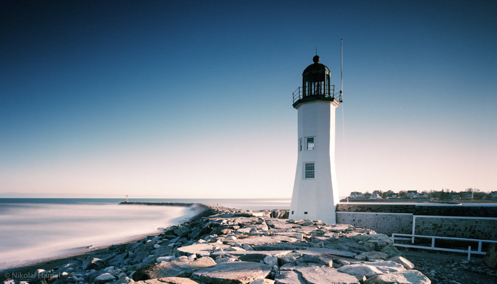 Scituate Light Before Sunset 2 | Pentax 645N, Kodak Portra 160-120, 35mm, F13, 184", ND3 + GND1.3 + UV