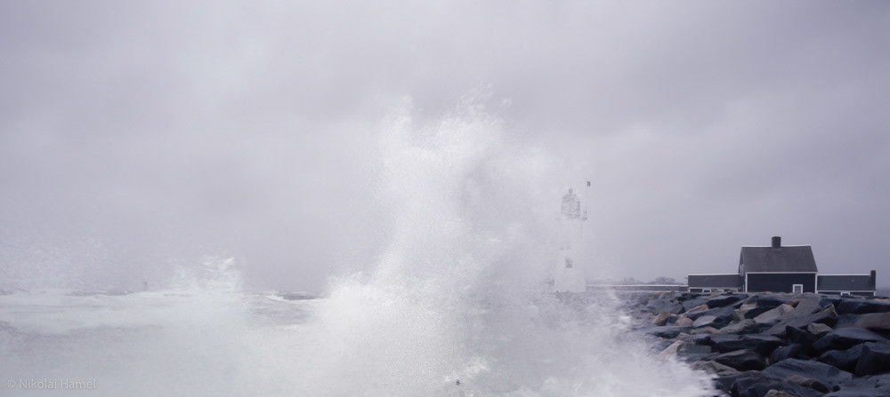 Scituate Light in a Storm 2. Pentax 645N, Kodak Ektar 100-120. 50mm F8, 1/180", UV