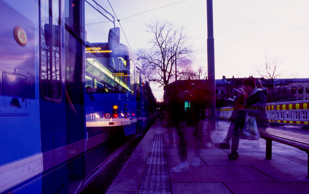 Oslo Double Trolly | Pentax 645N, Fuji Provia 100-120, Double Exposure