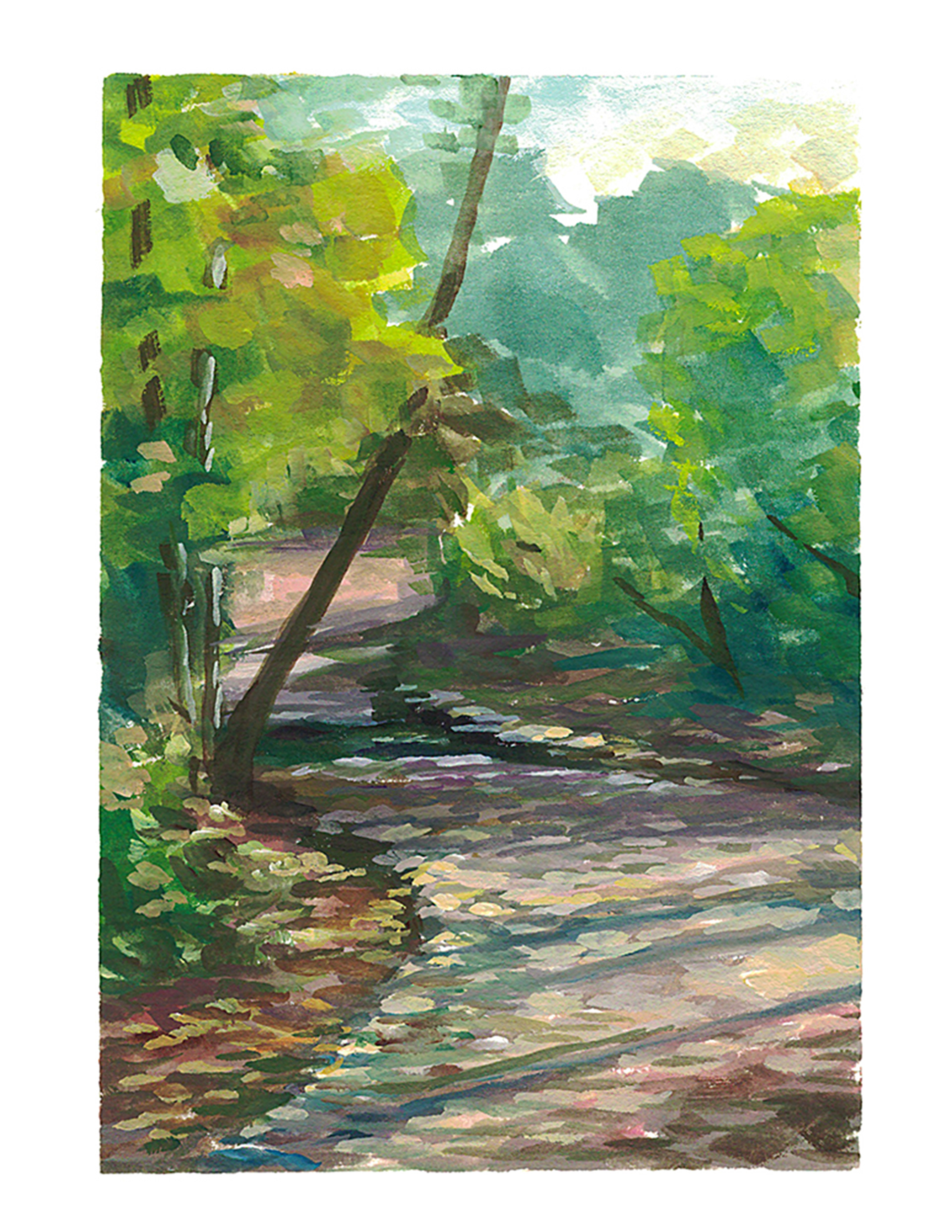 Secret Path | 2019, 5"x7", Gouache
