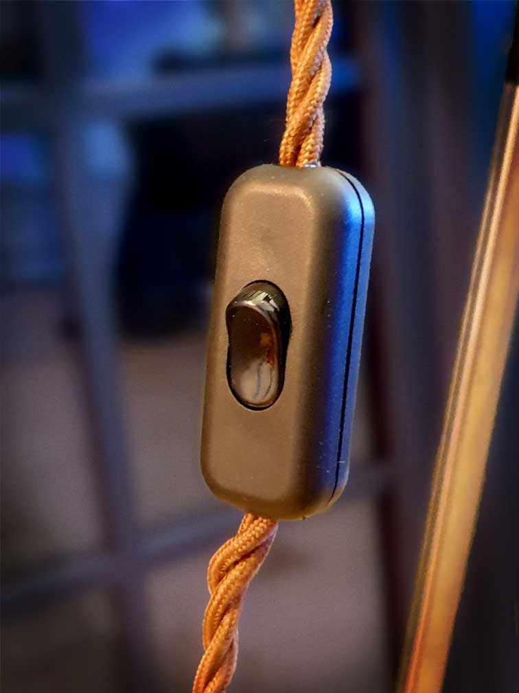Inline switch with vintage braided cable