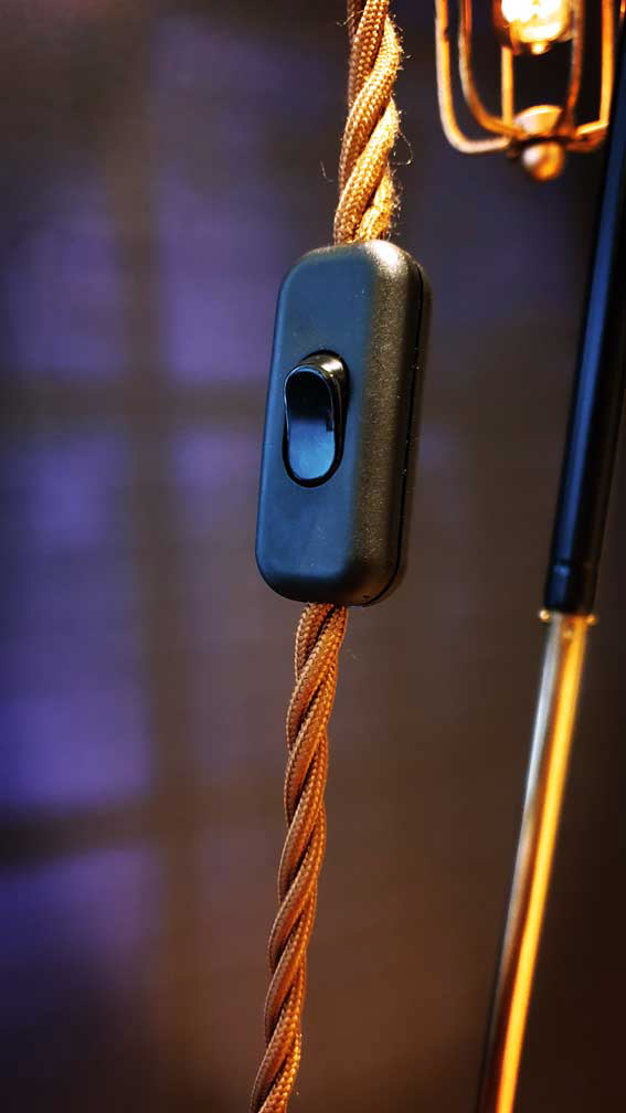 Inline switch with vintage braided cable