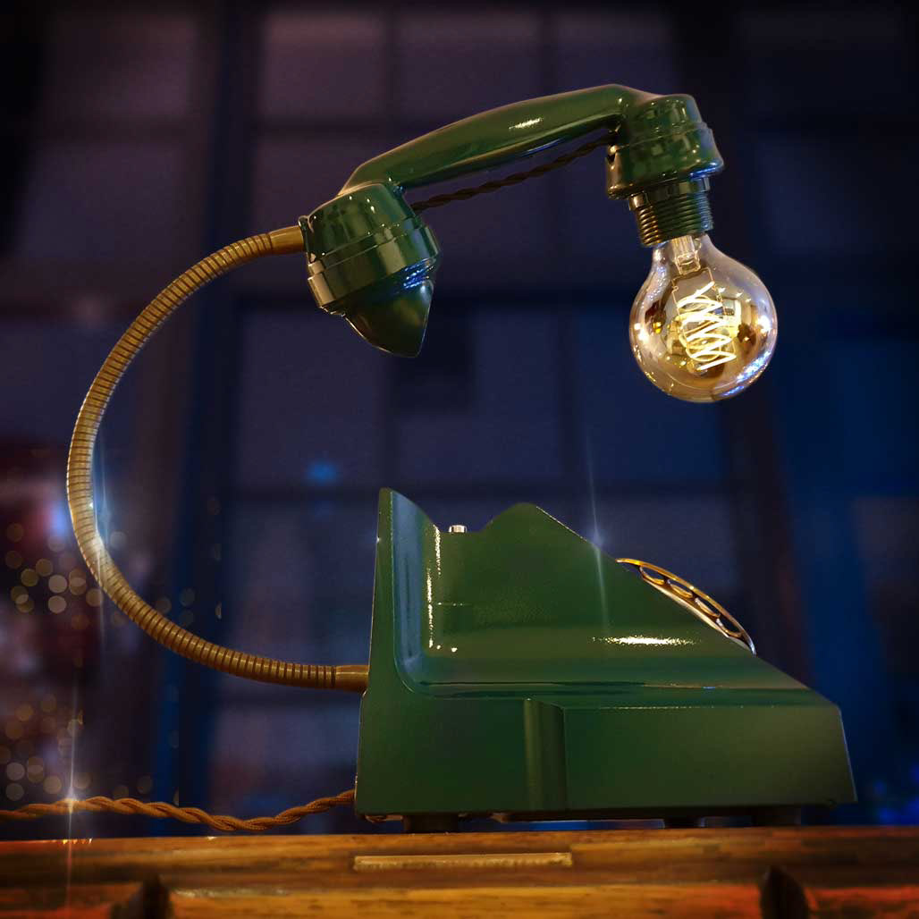 Antique flexible arm to adjust position of handset