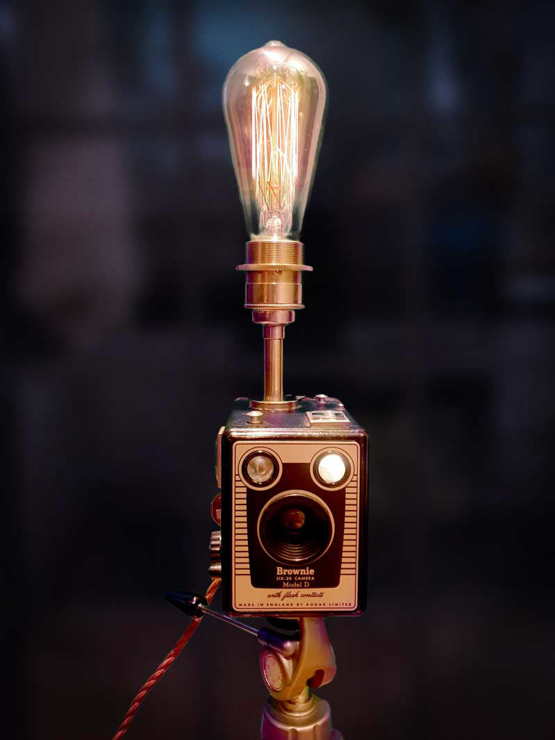 Vintage Kodak Brownie Model D camera lamp