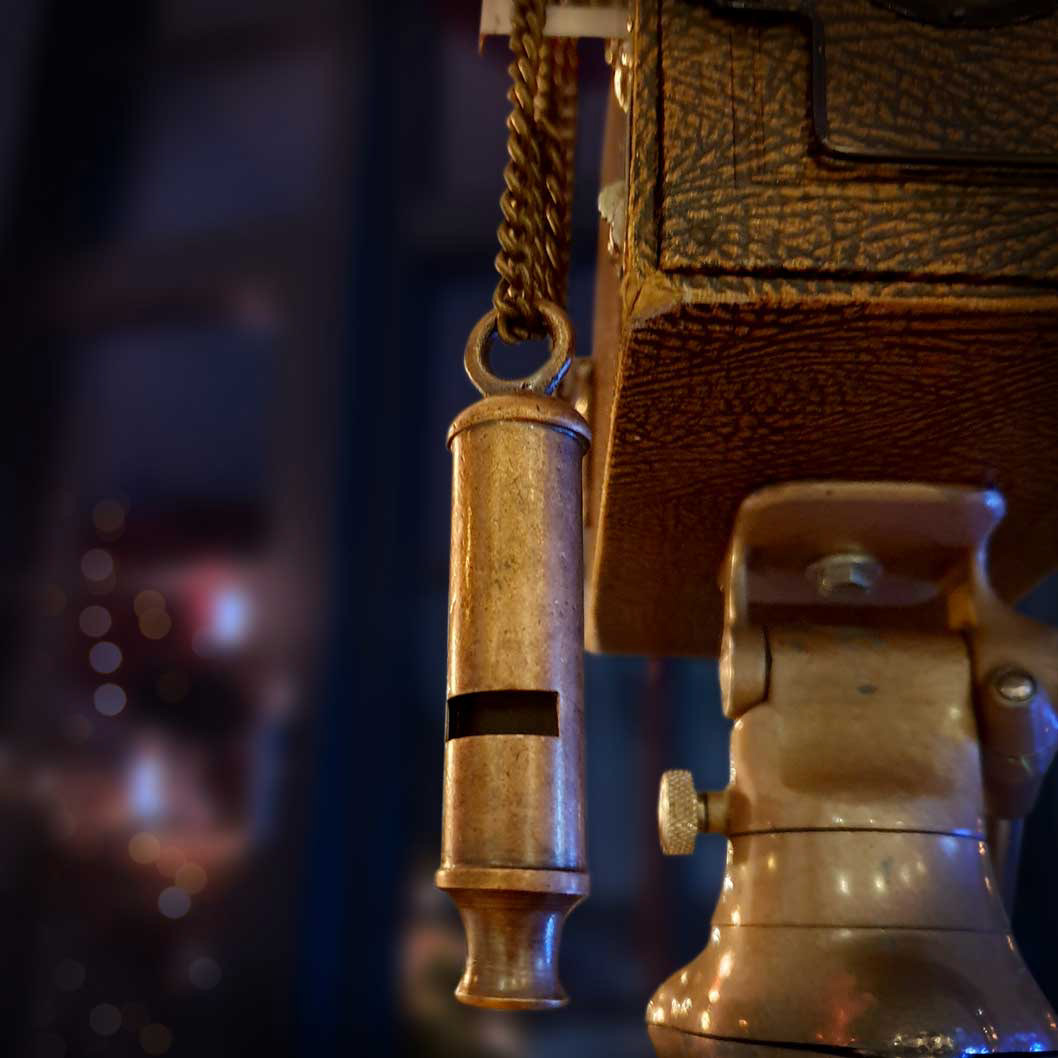 Antique style mental steampunk whistle