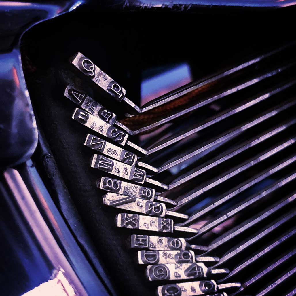 Vintage typewriter elements