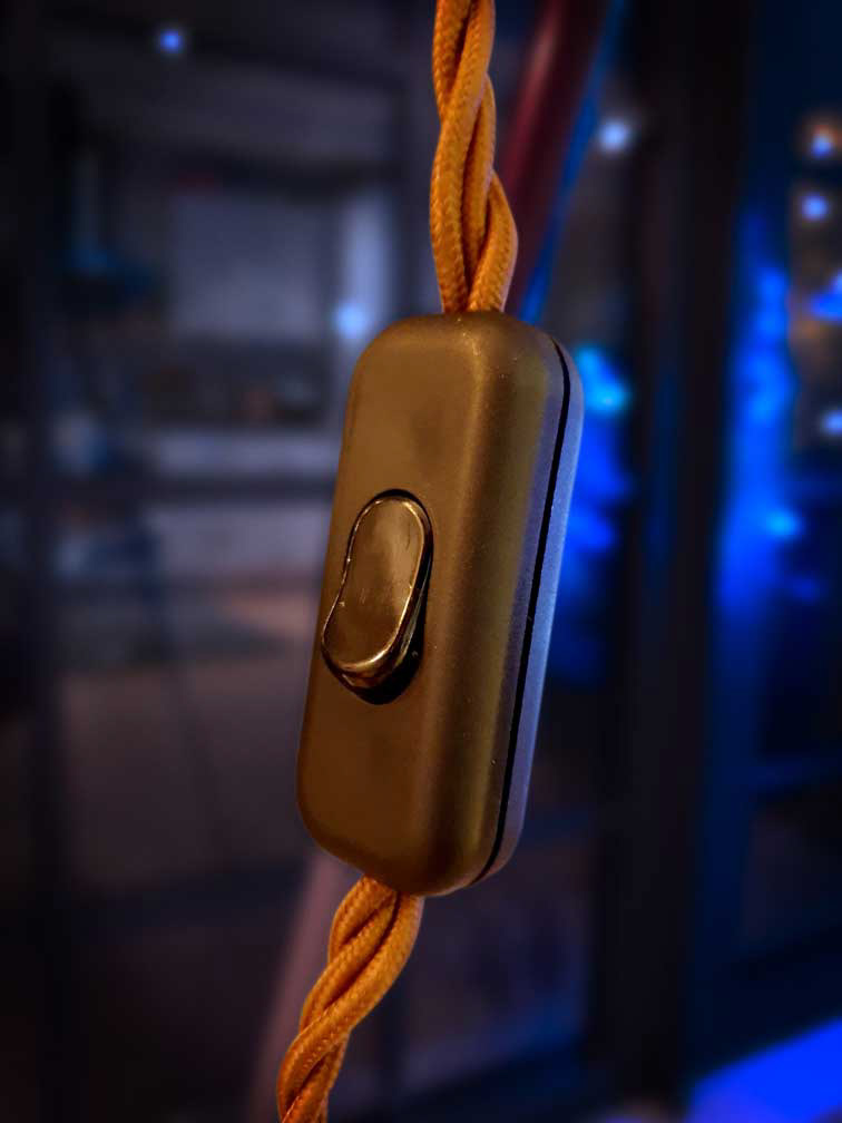inline switch with vintage braided cable