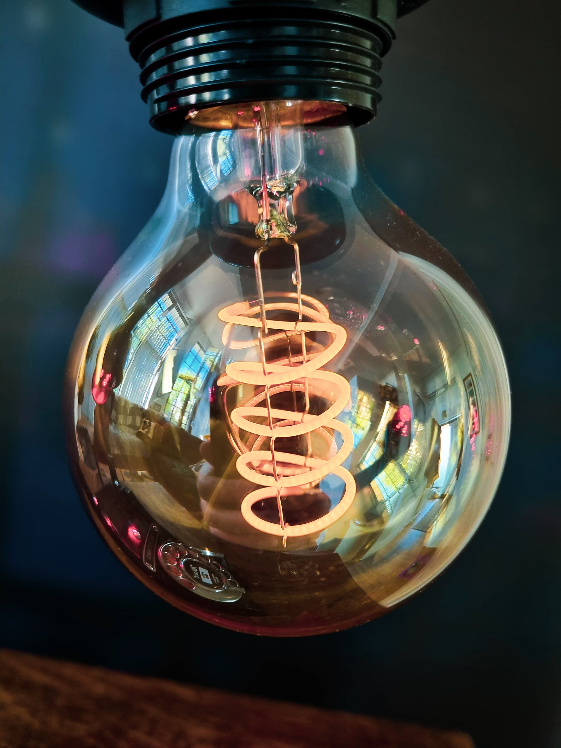 Vintage Edison bulb with spiral filament