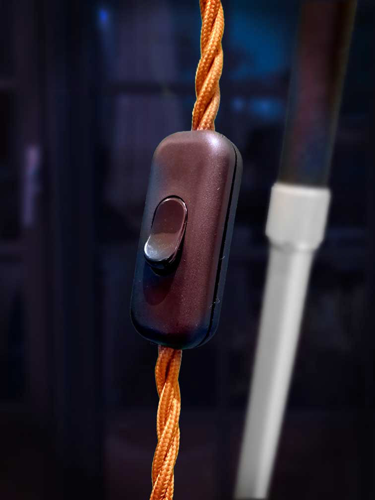 Inline switch with vintage braided cable