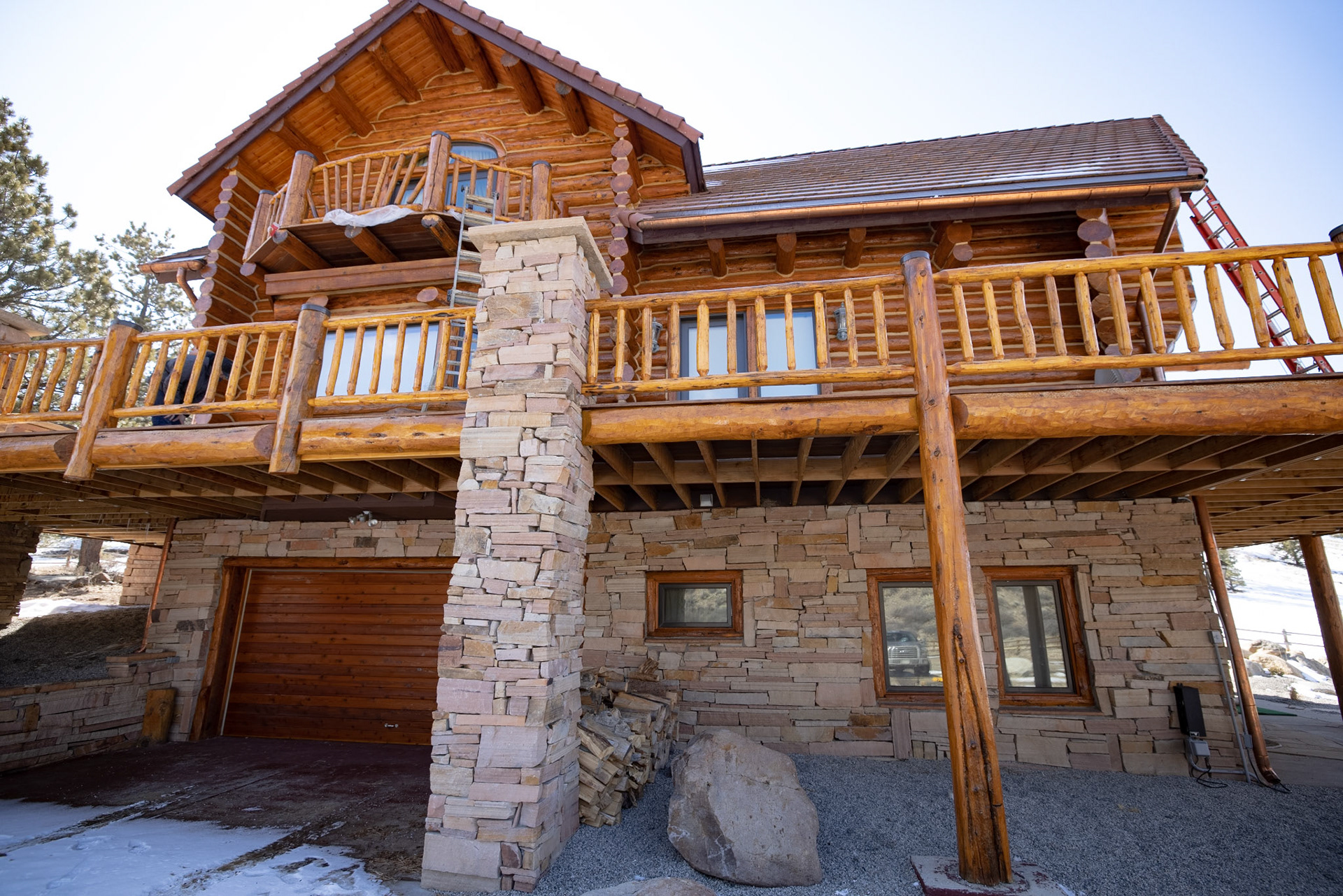 oil based stain log home